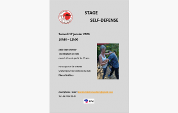 STAGE SELF DEFENSE LE 17 janvier 2026